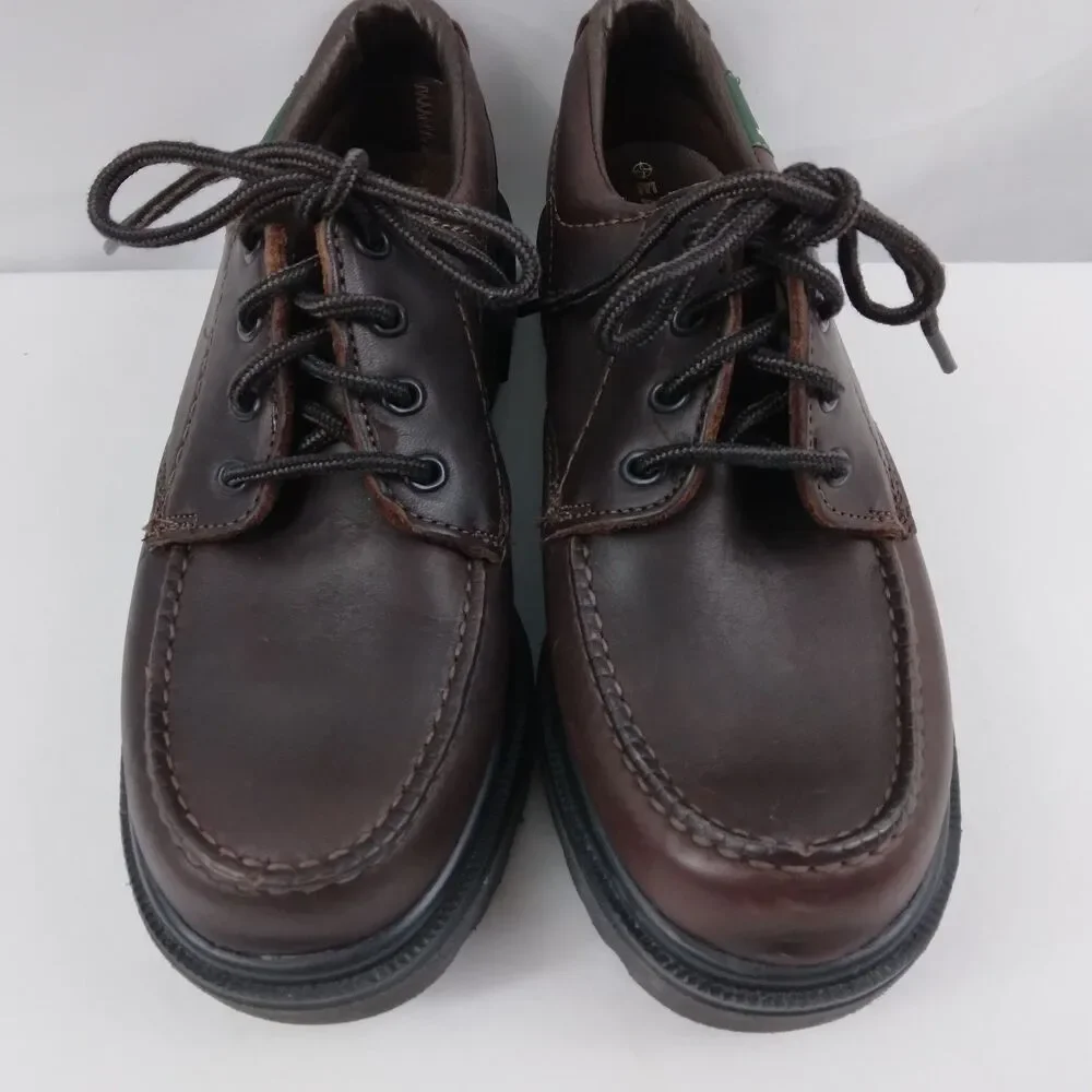 Eastland Brown Leather Loafers Moc Toe Vibram Chunky Sole Y2K 90s Women's 8M